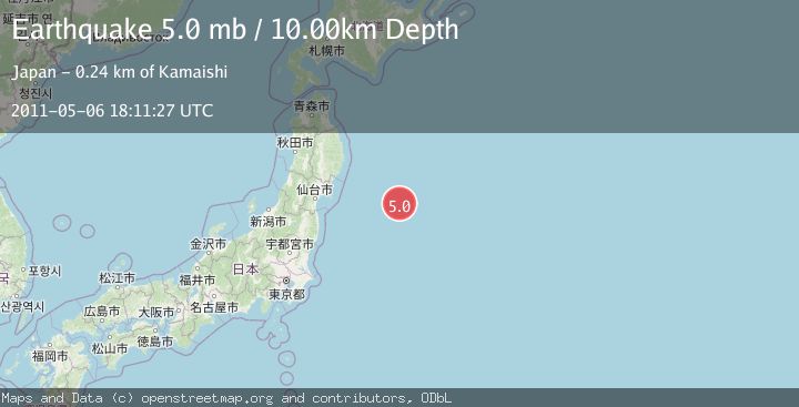 Map of OFF EAST COAST OF HONSHU, JAPAN