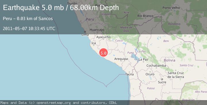 Map of NEAR COAST OF SOUTHERN PERU