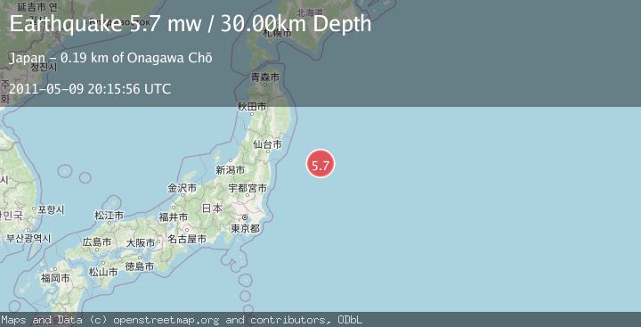 Map of OFF EAST COAST OF HONSHU, JAPAN