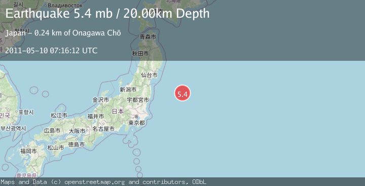 Map of OFF EAST COAST OF HONSHU, JAPAN