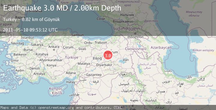 Map of EASTERN TURKEY