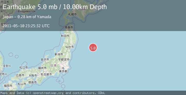 Map of OFF EAST COAST OF HONSHU, JAPAN