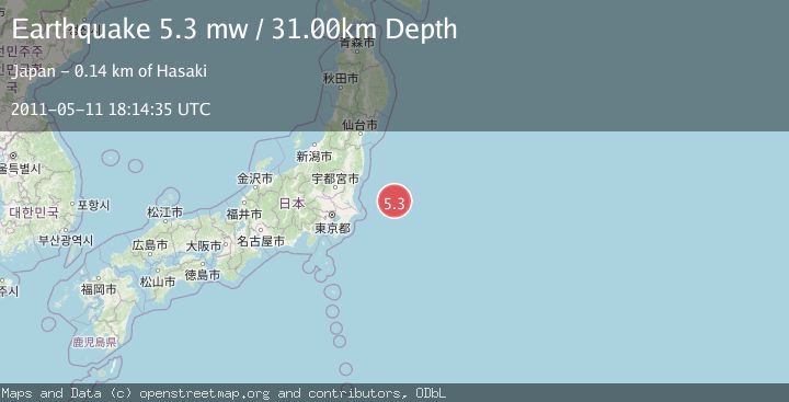 Map of OFF EAST COAST OF HONSHU, JAPAN