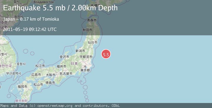 Map of OFF EAST COAST OF HONSHU, JAPAN
