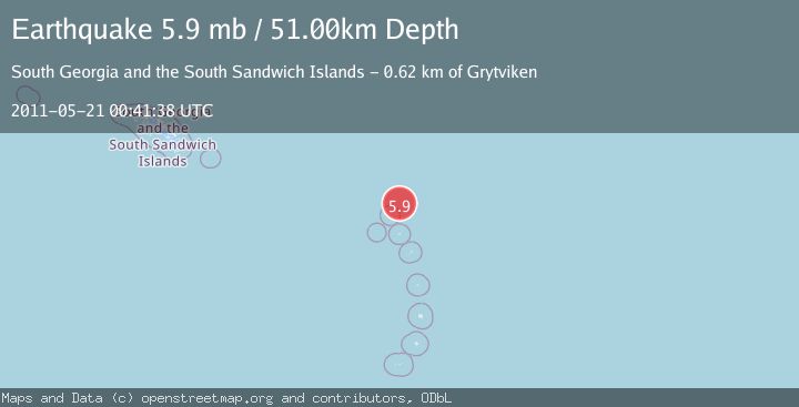 Map of SOUTH SANDWICH ISLANDS REGION