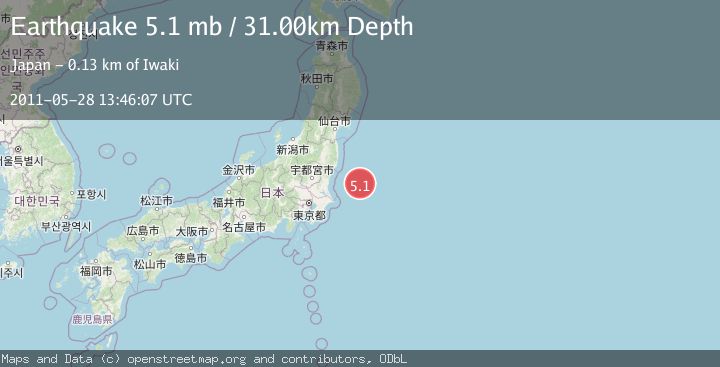 Map of OFF EAST COAST OF HONSHU, JAPAN