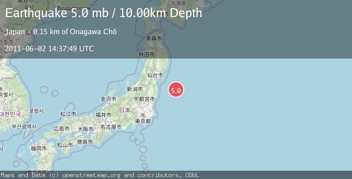 Map of OFF EAST COAST OF HONSHU, JAPAN