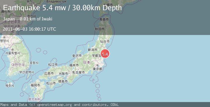 Map of EASTERN HONSHU, JAPAN