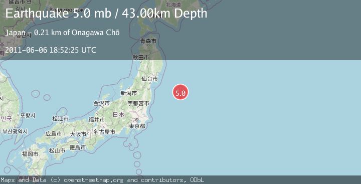 Map of OFF EAST COAST OF HONSHU, JAPAN