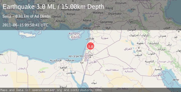 Map of LEBANON - SYRIA REGION