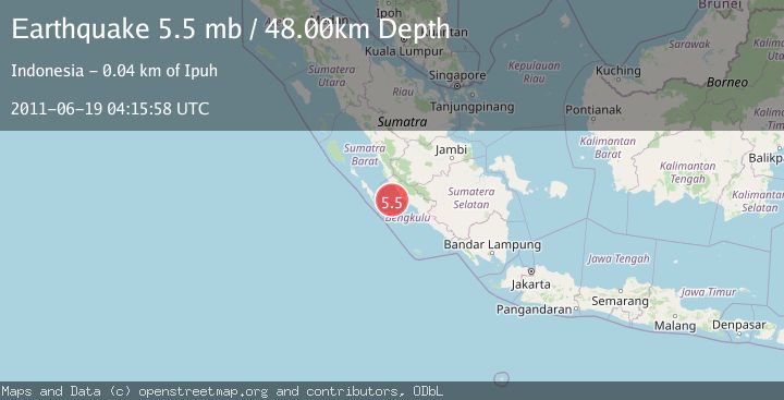 Map of SOUTHERN SUMATRA, INDONESIA