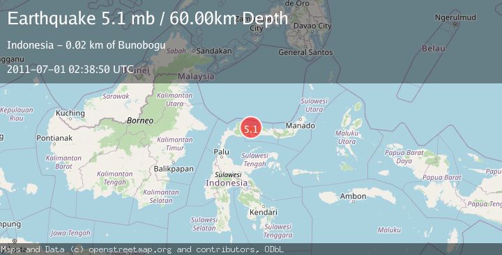 Map of MINAHASA, SULAWESI, INDONESIA