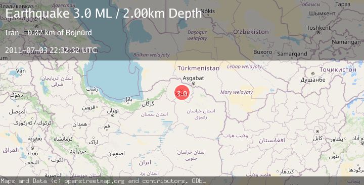 Map of NORTHEASTERN IRAN