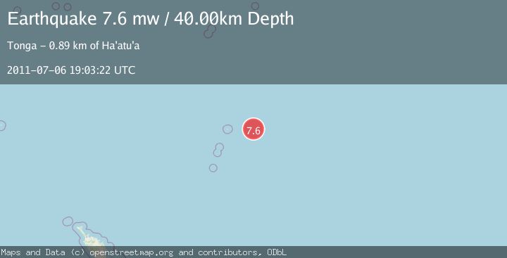 Map of KERMADEC ISLANDS REGION