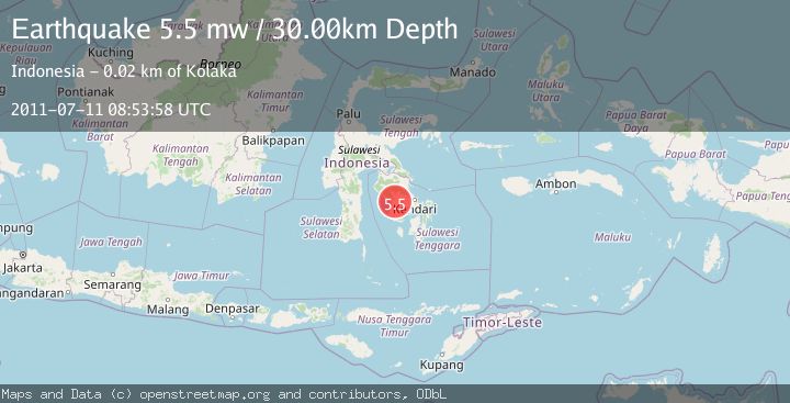 Map of SULAWESI, INDONESIA