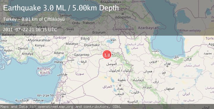 Map of TURKEY-SYRIA-IRAQ BORDER REGION