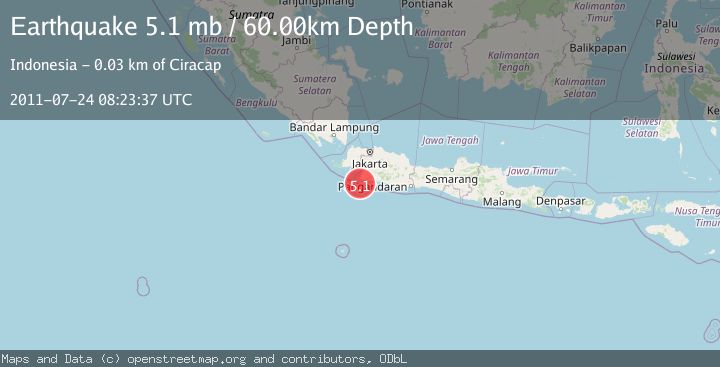 Map of JAVA, INDONESIA