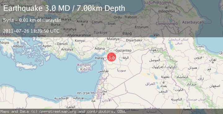 Map of TURKEY-SYRIA BORDER REGION