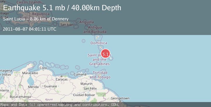 Map of ST. LUCIA REGION, WINDWARD ISL.
