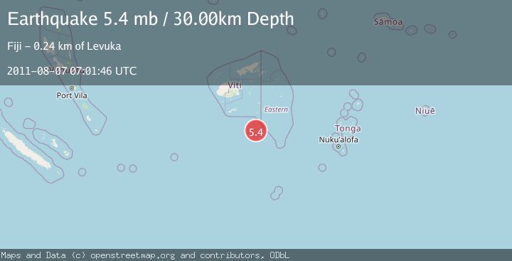 Map of SOUTH OF FIJI ISLANDS