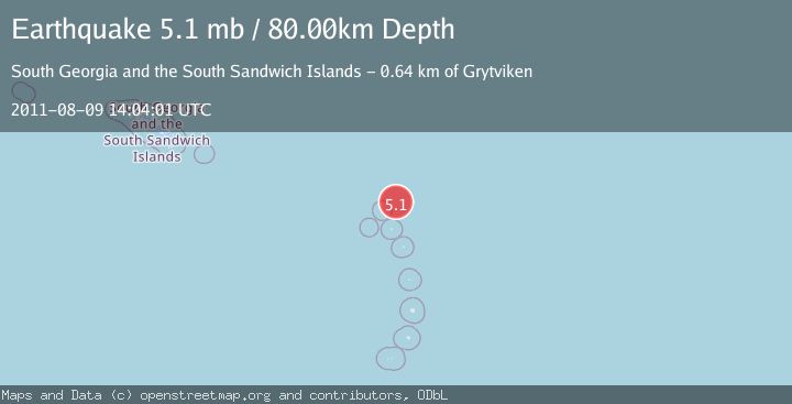 Map of SOUTH SANDWICH ISLANDS REGION