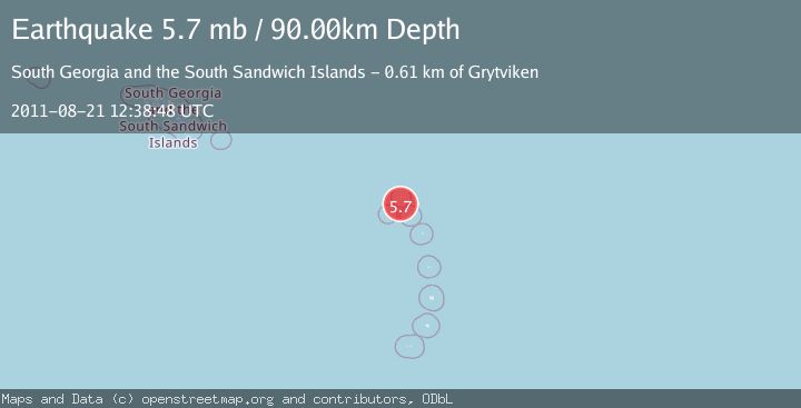 Map of SOUTH SANDWICH ISLANDS REGION