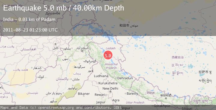 Map of KASHMIR-INDIA BORDER REGION