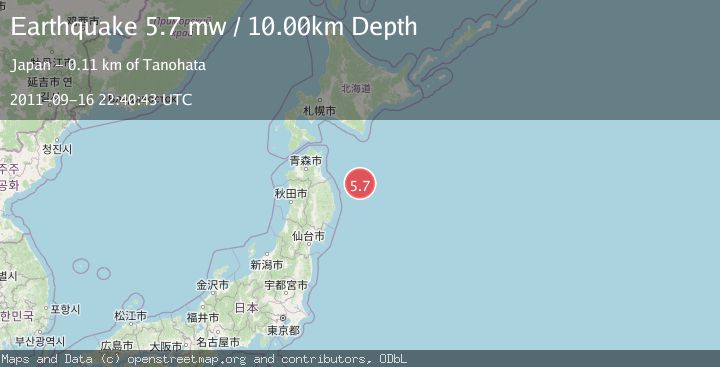Map of OFF EAST COAST OF HONSHU, JAPAN