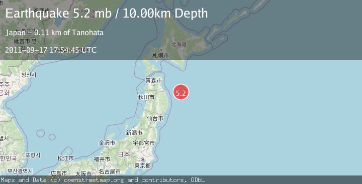 Map of OFF EAST COAST OF HONSHU, JAPAN