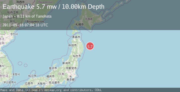 Map of OFF EAST COAST OF HONSHU, JAPAN