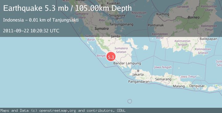 Map of SOUTHERN SUMATRA, INDONESIA
