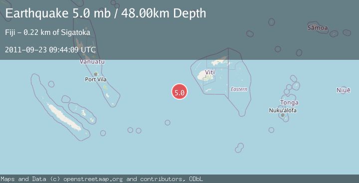 Map of SOUTH OF FIJI ISLANDS