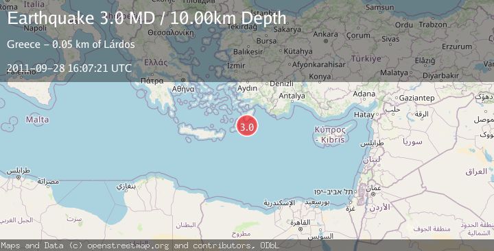 Map of DODECANESE ISLANDS, GREECE