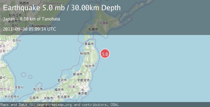 Map of OFF EAST COAST OF HONSHU, JAPAN