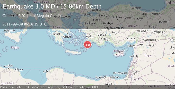 Map of DODECANESE IS.-TURKEY BORDER REG