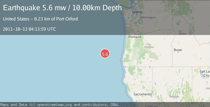 Map of OFF COAST OF OREGON
