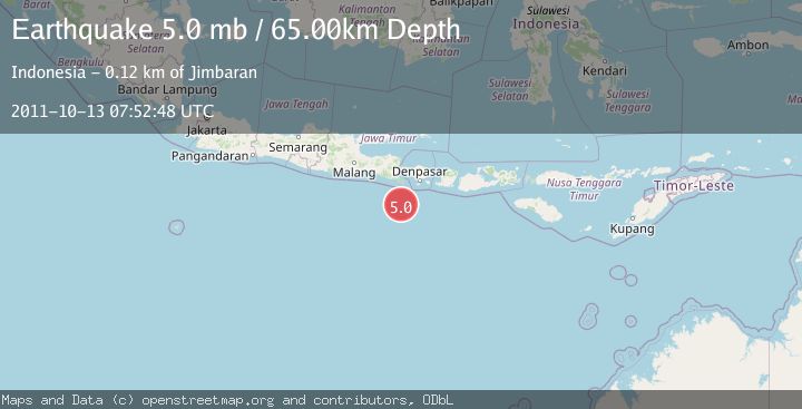Map of SOUTH OF BALI, INDONESIA