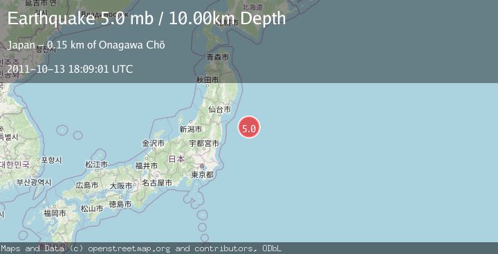 Map of OFF EAST COAST OF HONSHU, JAPAN