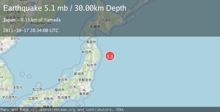 Map of OFF EAST COAST OF HONSHU, JAPAN