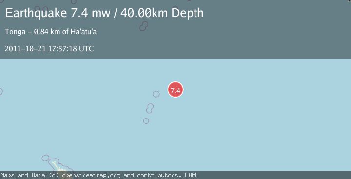 Map of KERMADEC ISLANDS REGION