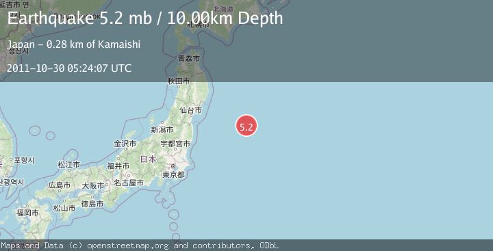 Map of OFF EAST COAST OF HONSHU, JAPAN
