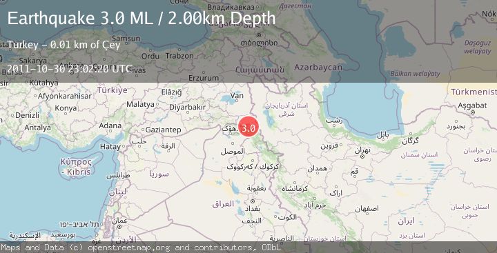 Map of TURKEY-IRAN-IRAQ BORDER REGION