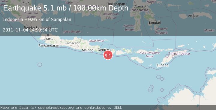 Map of SOUTH OF BALI, INDONESIA