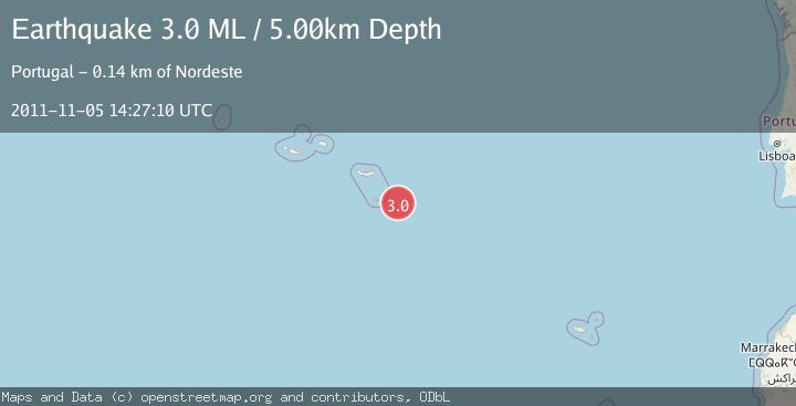 Map of AZORES ISLANDS REGION