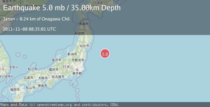 Map of OFF EAST COAST OF HONSHU, JAPAN