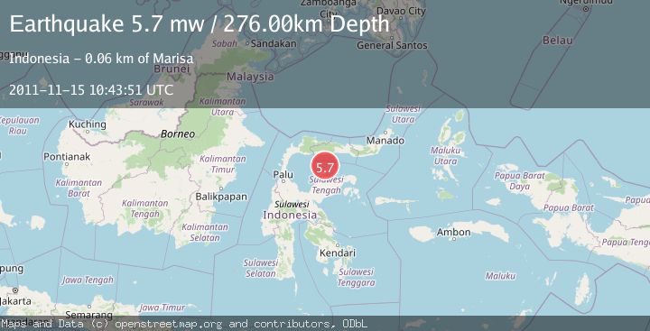 Map of SULAWESI, INDONESIA