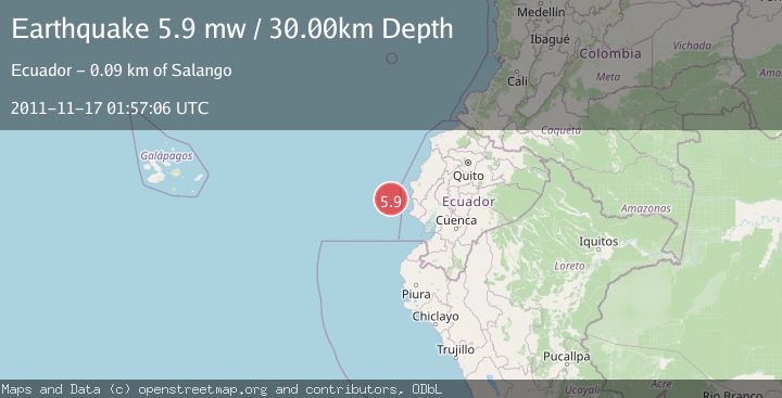 Map of OFF COAST OF ECUADOR