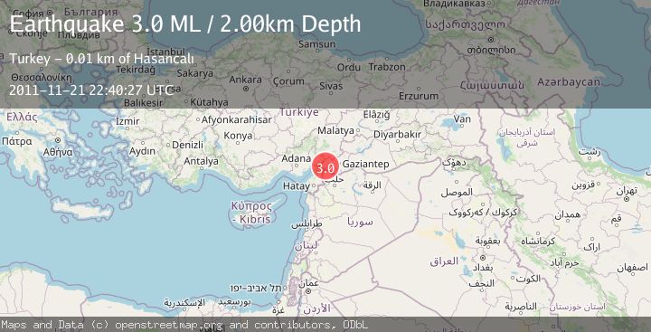 Map of TURKEY-SYRIA BORDER REGION