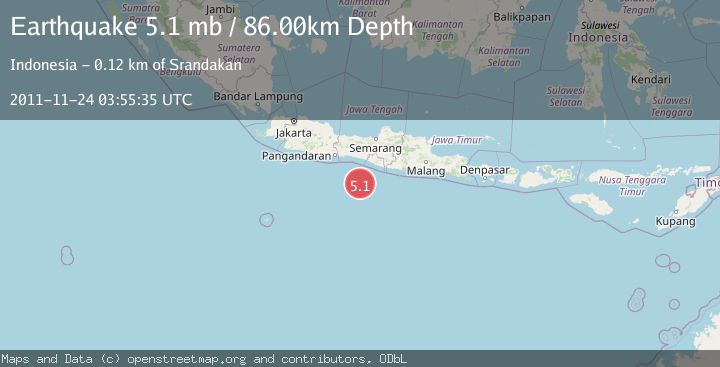 Map of JAVA, INDONESIA
