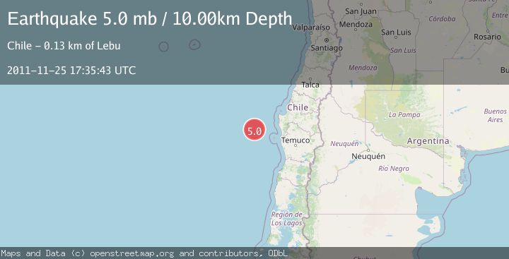 Map of OFF COAST OF BIO-BIO, CHILE